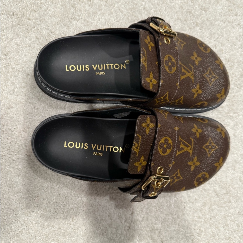Louis Vuitton Dark Brown Monogram Slip-Ons - Picture 3 of 6